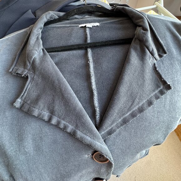Femme Fatale Washed Grey Knit Blazer - Size L - Picture 7 of 8